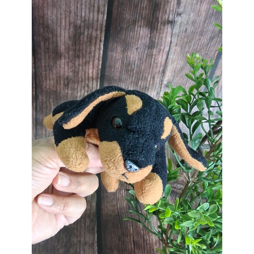 Black Mommy Dog Holding Her Baby TY Beanie Babies Plush Toy Doby